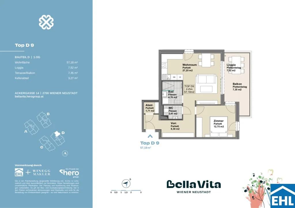 2-Zimmer-Wohnung kaufen in Wiener Neustadt – 57,18 m², € 278.000 – Bild 10 von 10