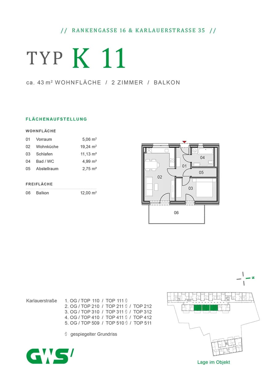 2-Zimmer-Wohnung kaufen in Graz – 42,56 m², € 214.021 – Bild 16 von 16