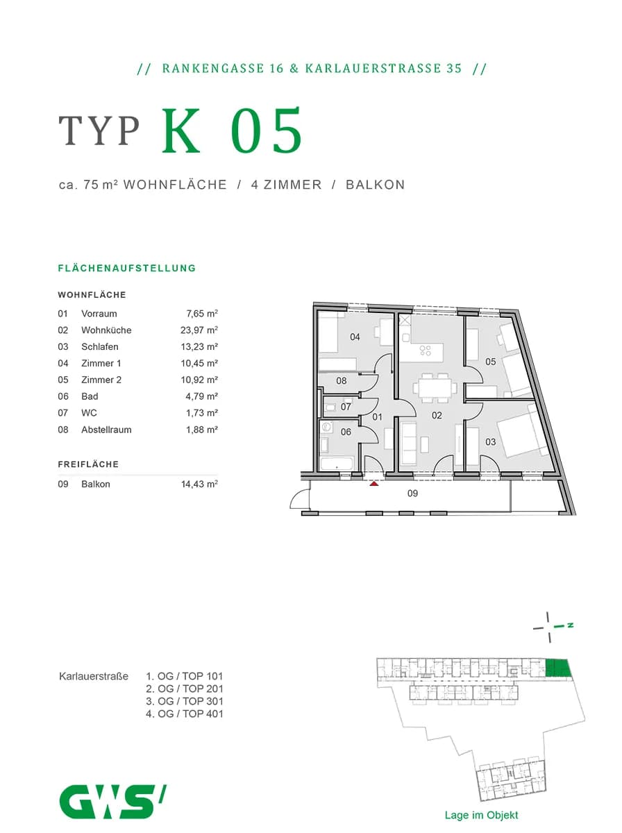 4-Zimmer-Wohnung kaufen in Graz – 74,19 m², € 347.657 – Bild 17 von 17