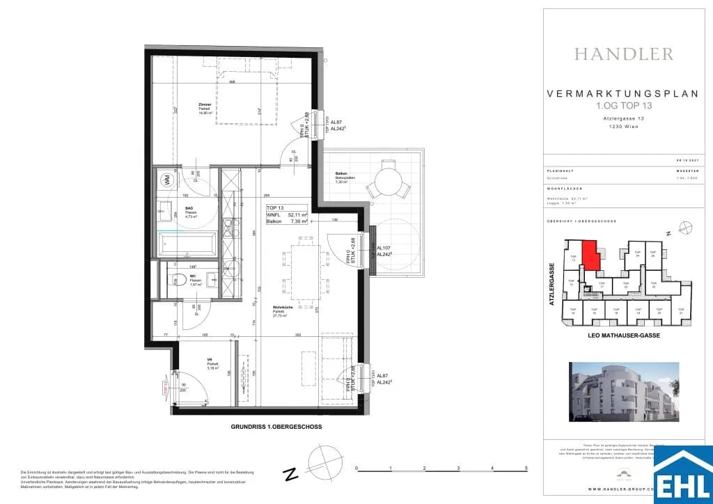 2-Zimmer-Wohnung mieten in Wien – 52,11 m², € 1.000 – Bild 7 von 7