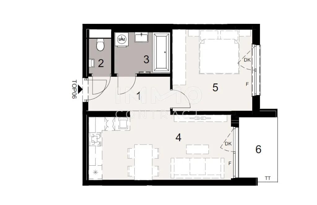 2-Zimmer-Wohnung kaufen in Wien – 44,46 m², € 295.100 – Bild 7 von 7