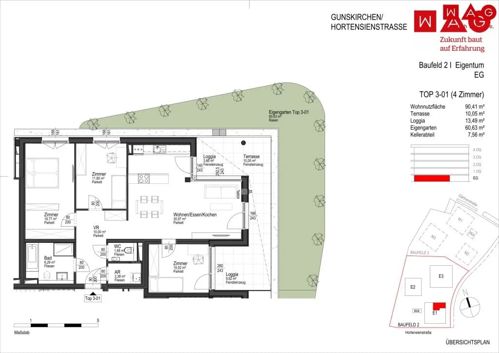 4-Zimmer-Wohnung kaufen in Wels-Land – 90,41 m², € 412.900 – Bild 6 von 7