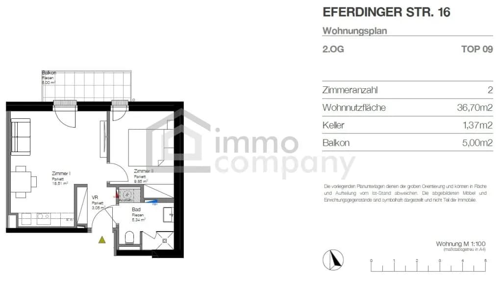 2-Zimmer-Wohnung kaufen in Linz – 37 m², € 175.000 – Bild 7 von 8