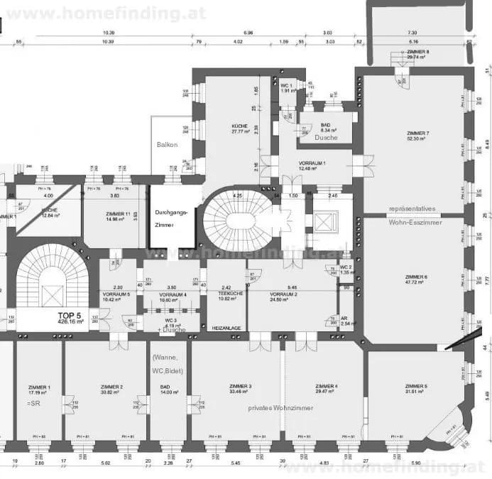 7-Zimmer-Wohnung mieten in Wien – 426,16 m², € 10.146 – Bild 13 von 13
