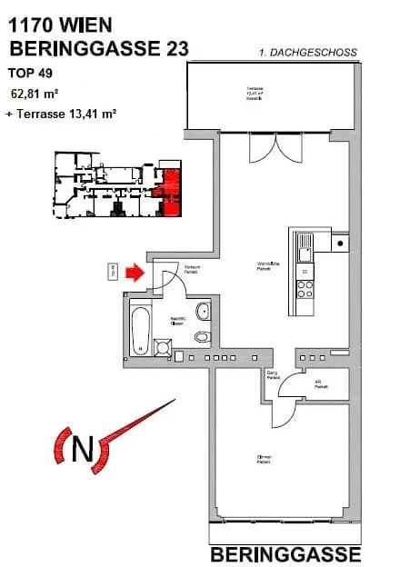 2-Zimmer-Wohnung kaufen in Wien – 62,81 m², € 299.000 – Bild 6 von 7