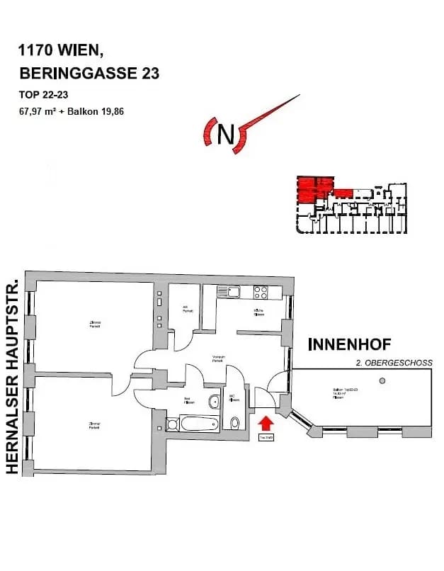 2-Zimmer-Wohnung kaufen in Wien – 67,97 m², € 229.000 – Bild 12 von 13