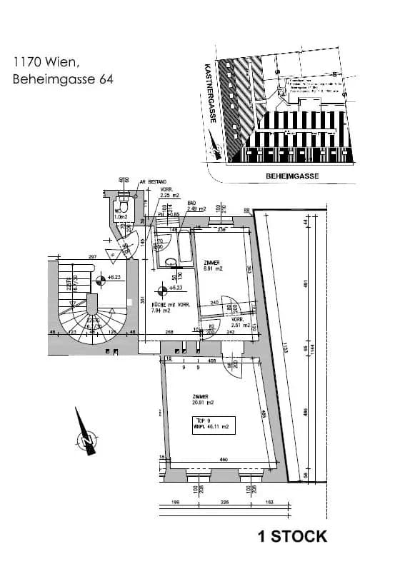 2-Zimmer-Wohnung kaufen in Wien – 46,11 m², € 89.000 – Bild 9 von 10