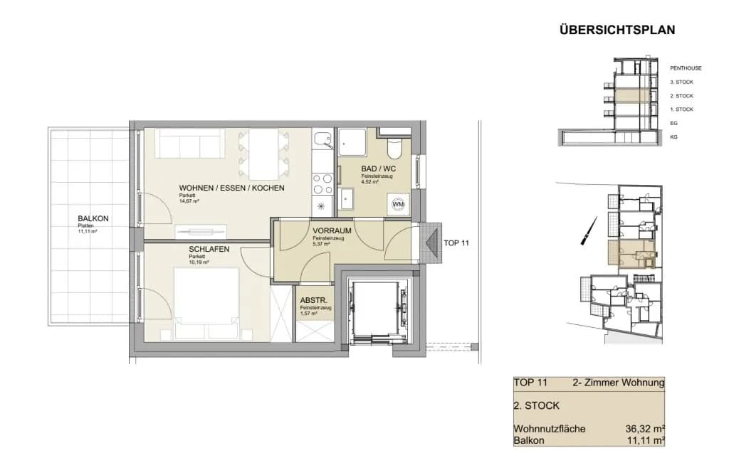 2-Zimmer-Wohnung kaufen in Graz – 36 m², € 173.000 – Bild 2 von 2