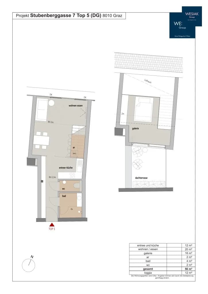2-Zimmer-Wohnung kaufen in Graz – 56 m², € 662.000 – Bild 5 von 5