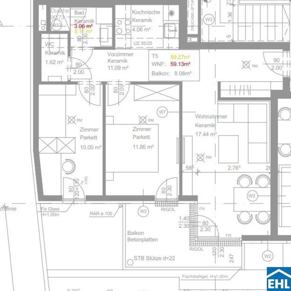 3-Zimmer-Wohnung mieten in Wien – 59,13 m², € 1.359 – Bild 7 von 7
