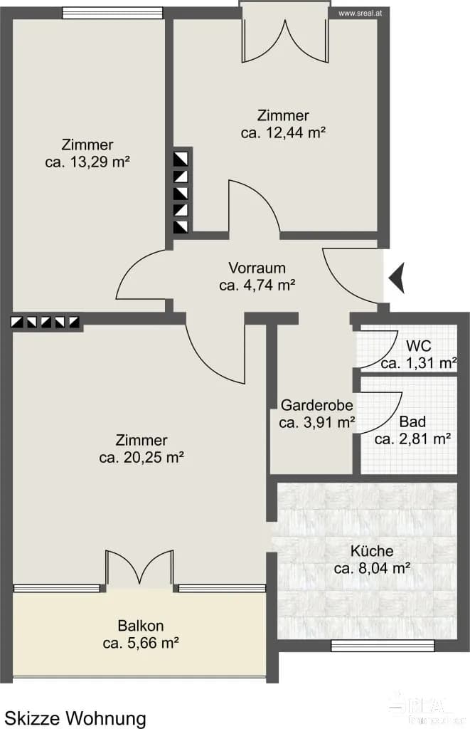 3-Zimmer-Wohnung kaufen in Villach – 72 m², € 209.000 – Bild 12 von 12