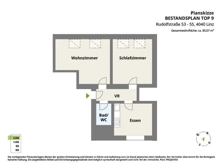 3-Zimmer-Wohnung mieten in Linz – 85,07 m², € 1.029 – Bild 11 von 11