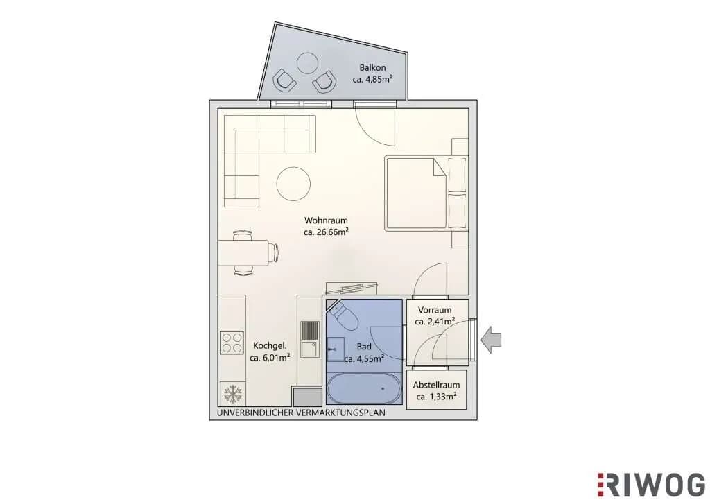 2-Zimmer-Wohnung kaufen in Wien – 40,96 m², € 280.000 – Bild 14 von 15