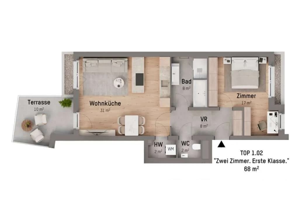 2-Zimmer-Wohnung kaufen in Wien – 67,63 m², € 449.900 – Bild 7 von 9
