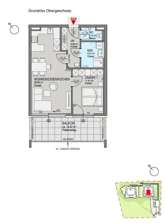 2-Zimmer-Wohnung kaufen in Graz – 50,77 m², € 354.000 – Bild 5 von 6