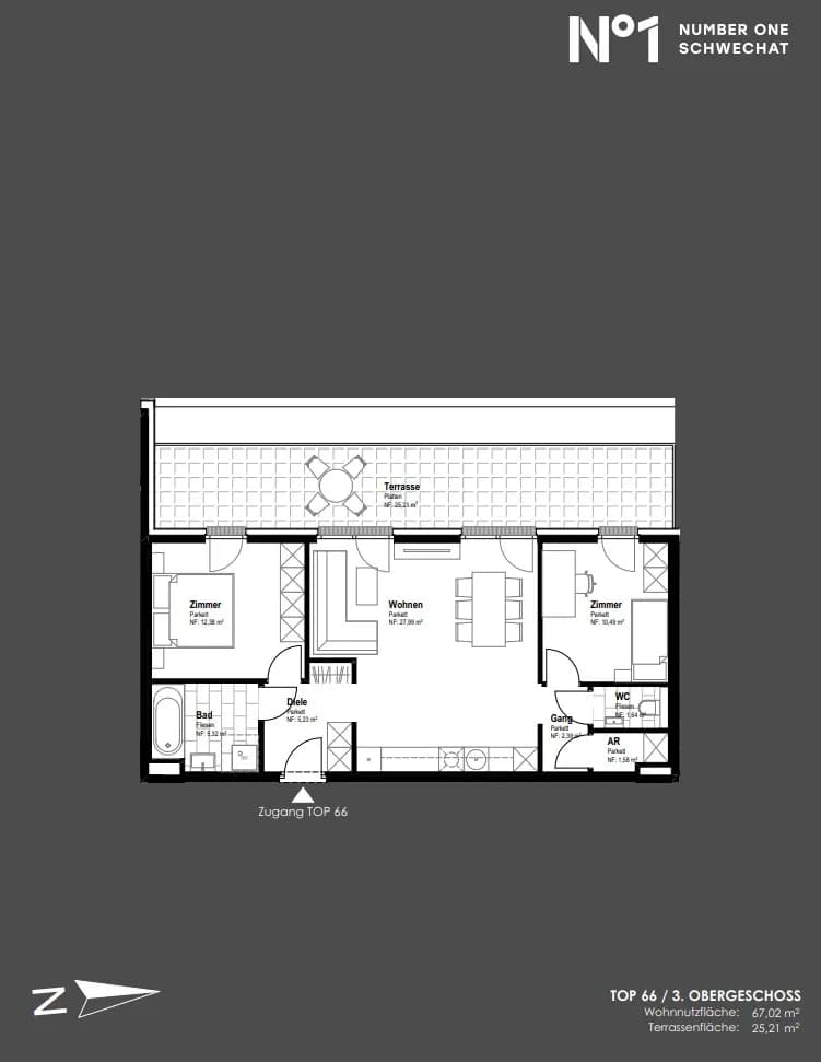 3-Zimmer-Wohnung kaufen in Bruck an der Leitha – 67,02 m², € 398.400 – Bild 11 von 14