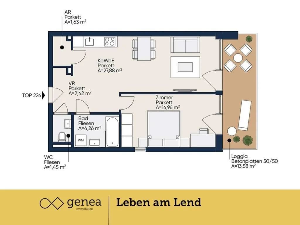 2-Zimmer-Wohnung mieten in Graz – 52,61 m², € 839 – Bild 2 von 20