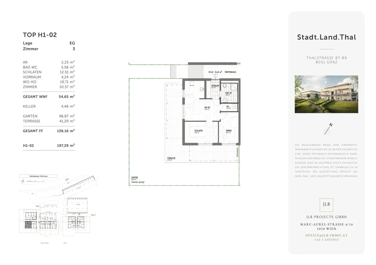 3-Zimmer-Wohnung kaufen in Graz – 54,65 m², € 289.000 – Bild 1 von 13