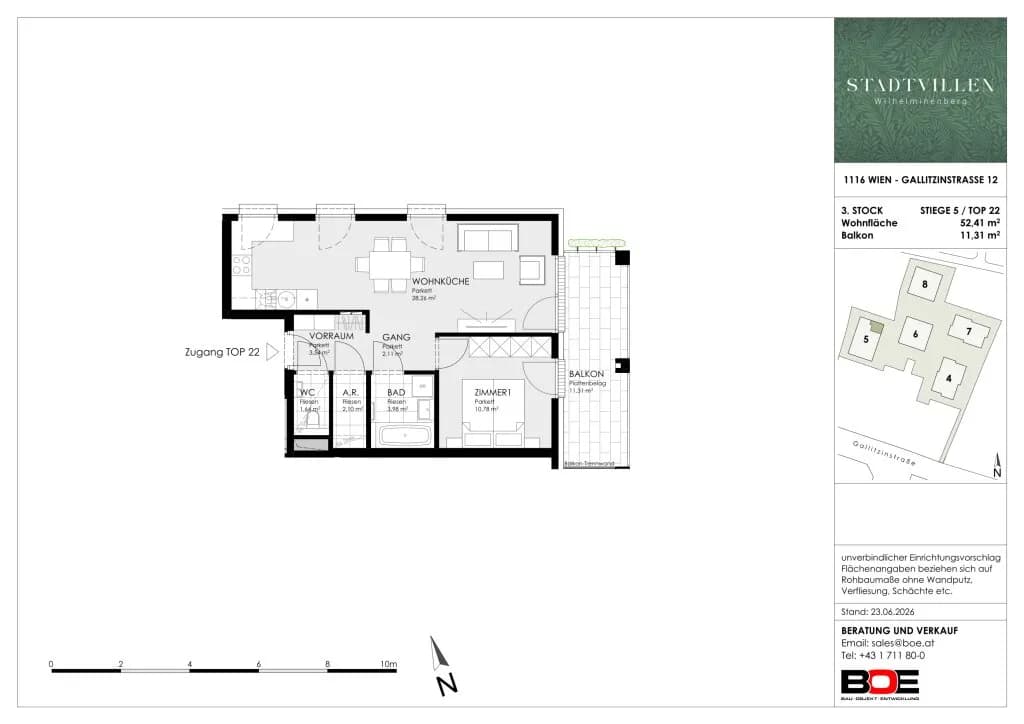 2-Zimmer-Wohnung kaufen in Wien – 52,41 m², € 459.000 – Bild 11 von 11