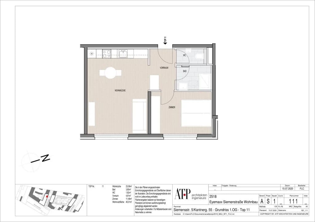 2-Zimmer-Wohnung mieten in Wien – 45,01 m², € 810 – Bild 19 von 19