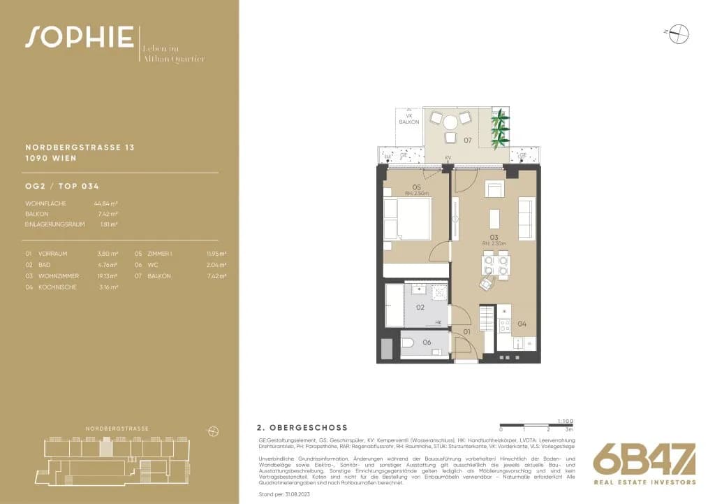 2-Zimmer-Wohnung kaufen in Wien – 44,84 m², € 445.500 – Bild 13 von 13