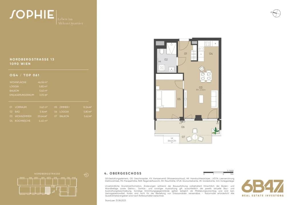 2-Zimmer-Wohnung kaufen in Wien – 46,06 m², € 460.700 – Bild 13 von 13