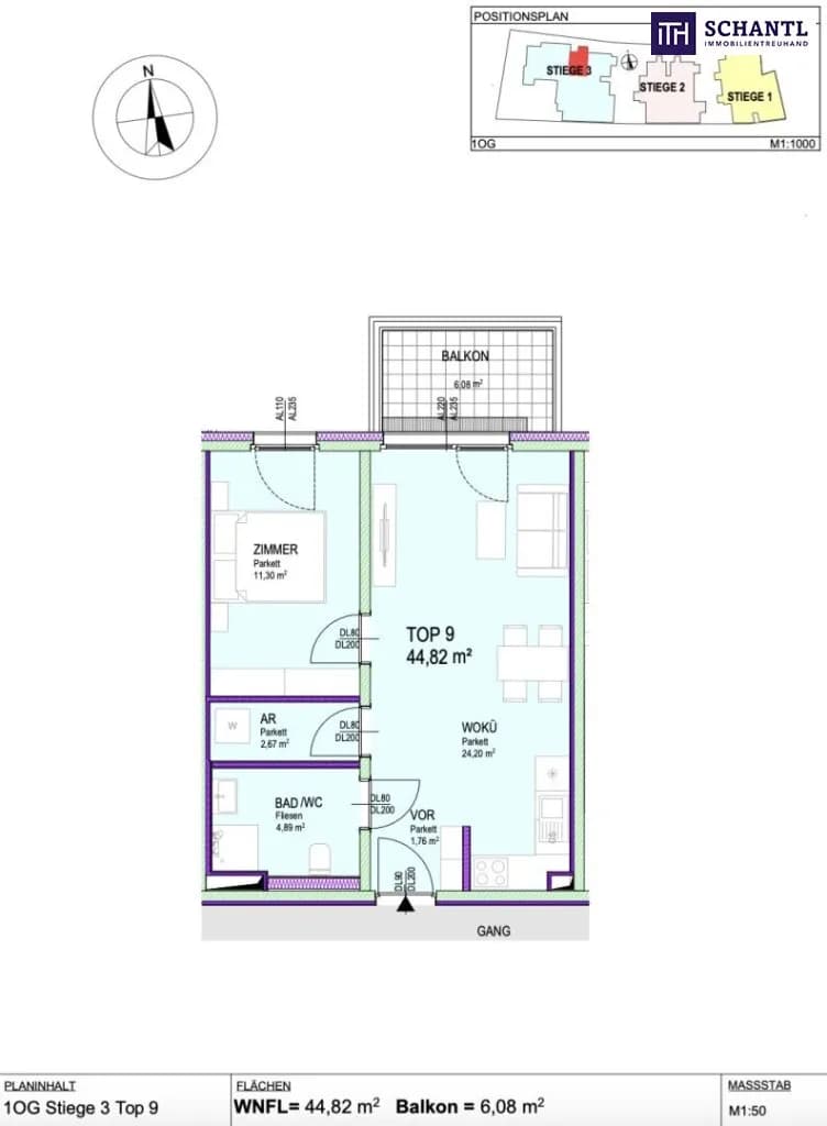 2-Zimmer-Wohnung kaufen in Gänserndorf – 44,82 m², € 239.120 – Bild 15 von 15