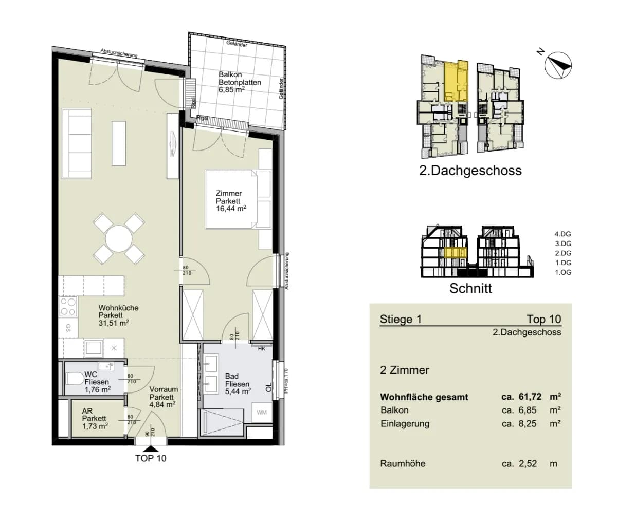 2-Zimmer-Wohnung kaufen in Wien – 61,72 m², € 544.500 – Bild 11 von 13