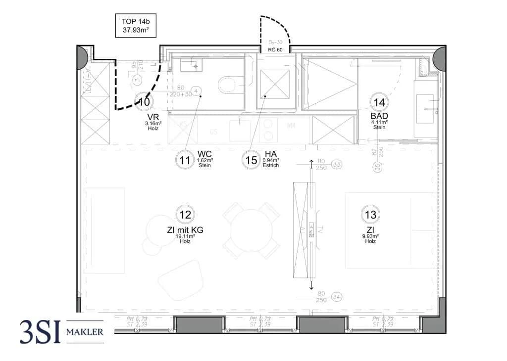 2-Zimmer-Wohnung kaufen in Wien – 38,15 m², € 795.000 – Bild 7 von 7