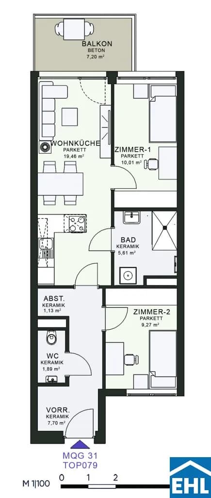 3-Zimmer-Wohnung mieten in Graz – 55,05 m², € 825 – Bild 24 von 24