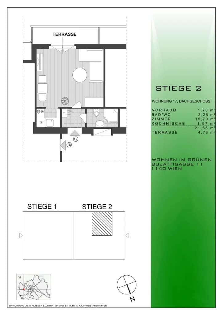 1-Zimmer-Wohnung kaufen in Wien – 22,03 m², € 149.000 – Bild 14 von 14