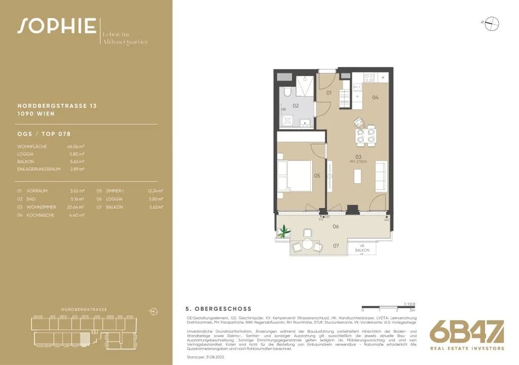 2-Zimmer-Wohnung kaufen in Wien – 46,31 m², € 491.700 – Bild 13 von 13