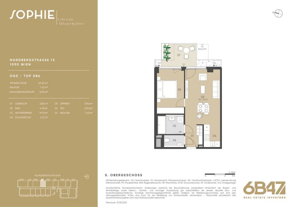 2-Zimmer-Wohnung kaufen in Wien – 45,14 m², € 510.500 – Bild 13 von 13