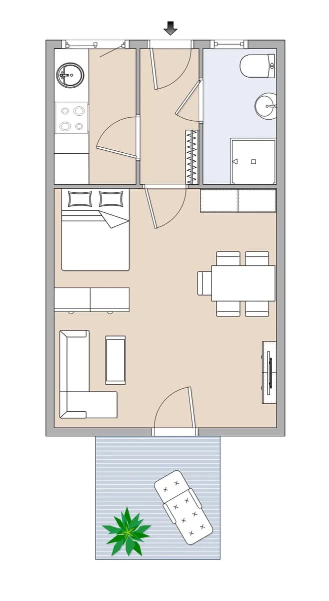 1-Zimmer-Wohnung mieten in Deutschlandsberg – 34,09 m², € 465 – Bild 1 von 10