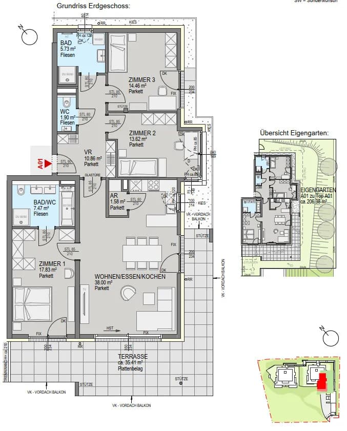 4-Zimmer-Wohnung kaufen in Graz – 113,02 m², € 799.500 – Bild 5 von 7