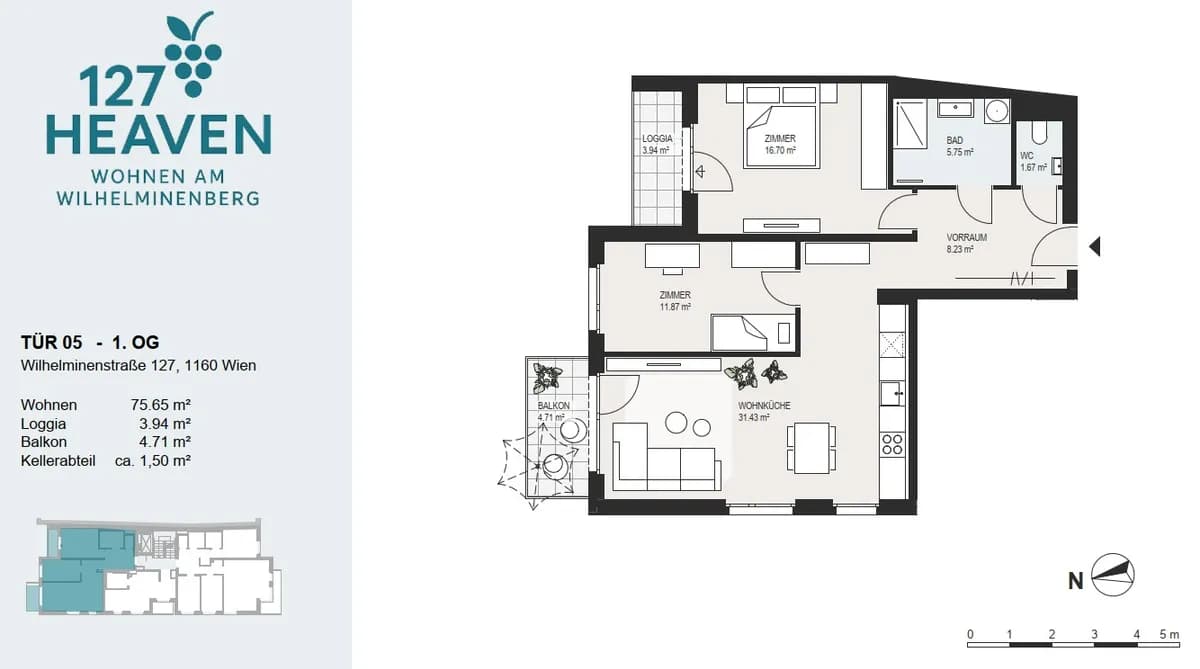 3-Zimmer-Wohnung kaufen in Wien – 75,65 m², € 585.000 – Bild 6 von 7