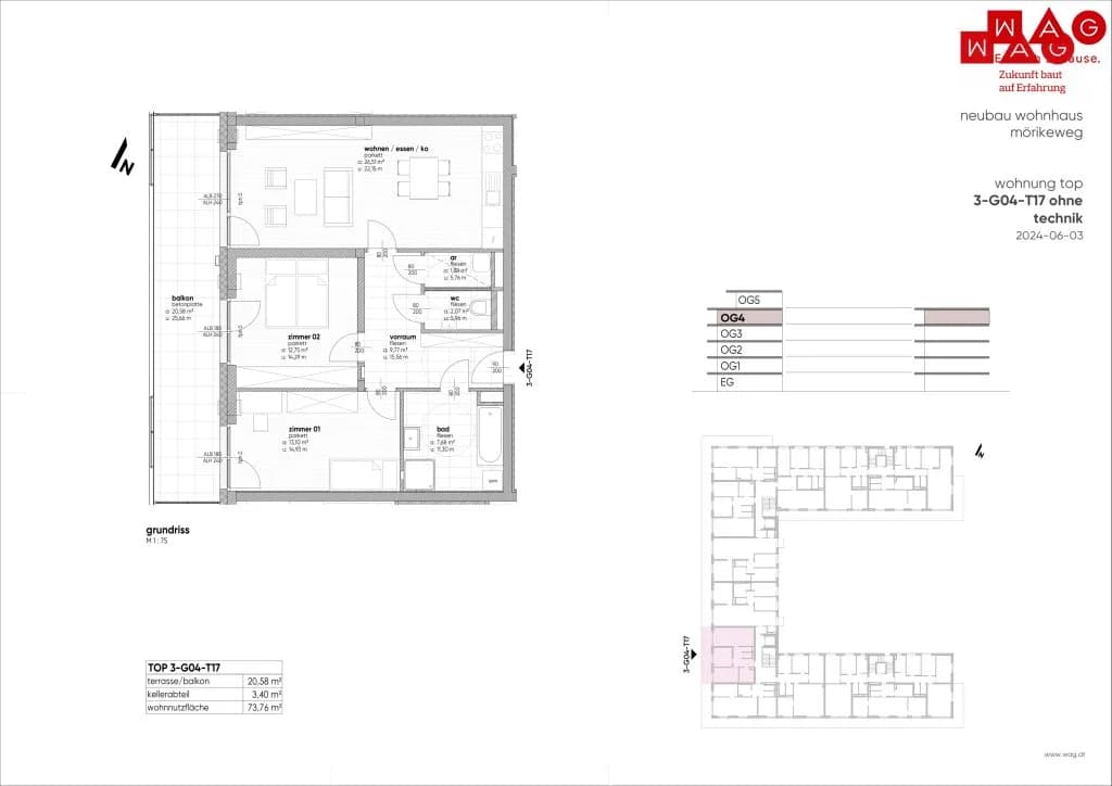 3-Zimmer-Wohnung kaufen in Linz – 73,76 m², € 466.060 – Bild 20 von 21