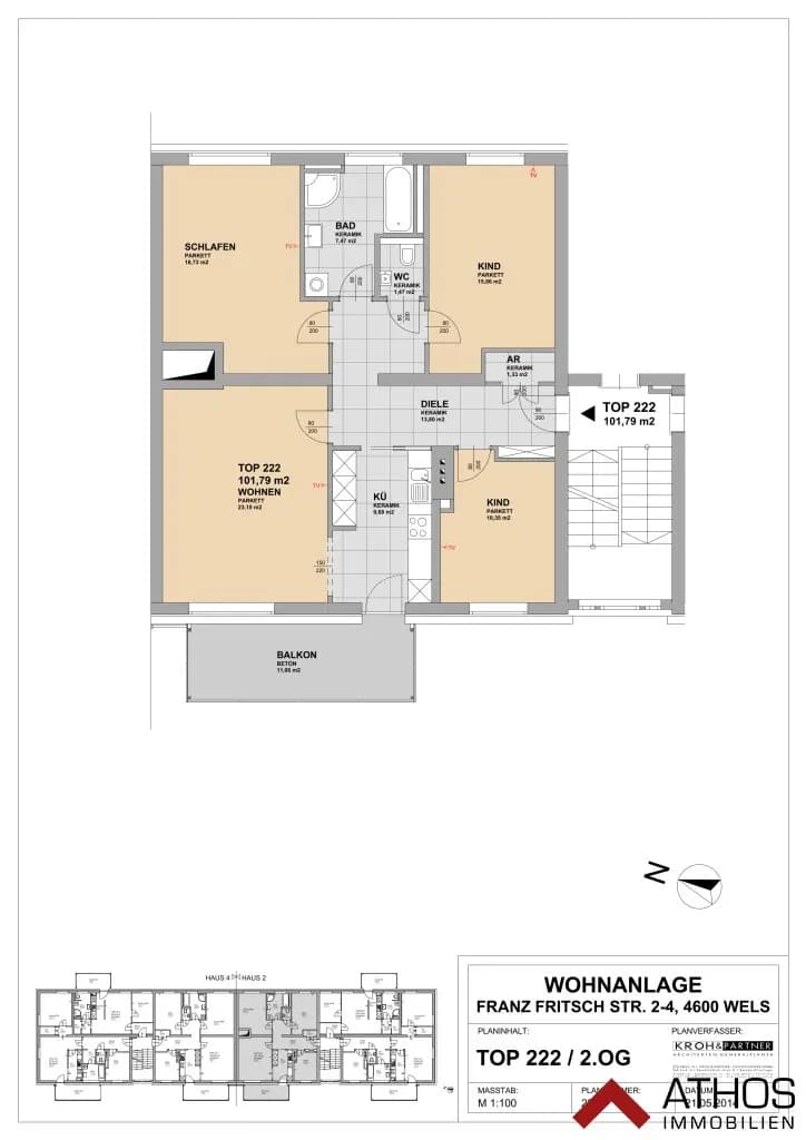 4-Zimmer-Wohnung mieten in Wels – 101,79 m², € 1.191 – Bild 13 von 13