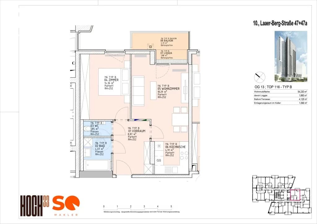 2-Zimmer-Wohnung kaufen in Wien – 52,37 m², € 299.000 – Bild 18 von 18