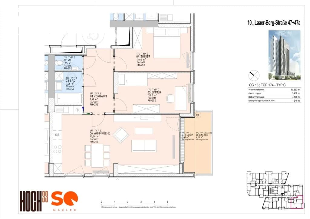 3-Zimmer-Wohnung kaufen in Wien – 77,46 m², € 459.000 – Bild 23 von 23