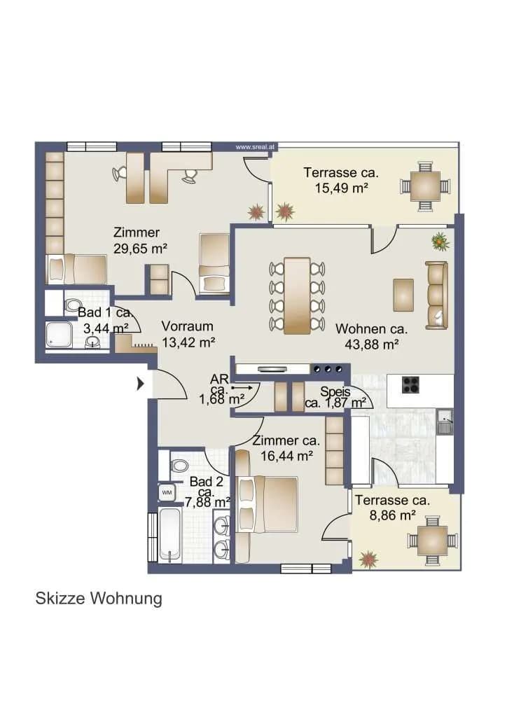 3-Zimmer-Wohnung mieten in Mödling – 118,44 m², € 2.279 – Bild 18 von 18