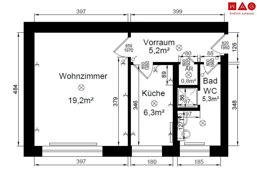 1-Zimmer-Wohnung mieten in Linz – 37,59 m², € 494 – Bild 4 von 4