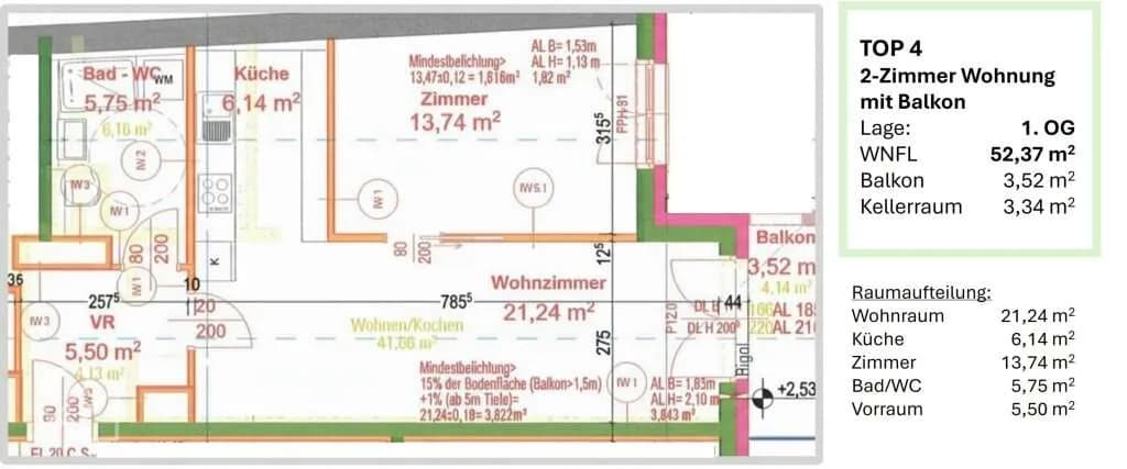 2-Zimmer-Wohnung kaufen in Wien – 44,22 m², € 218.000 – Bild 27 von 37