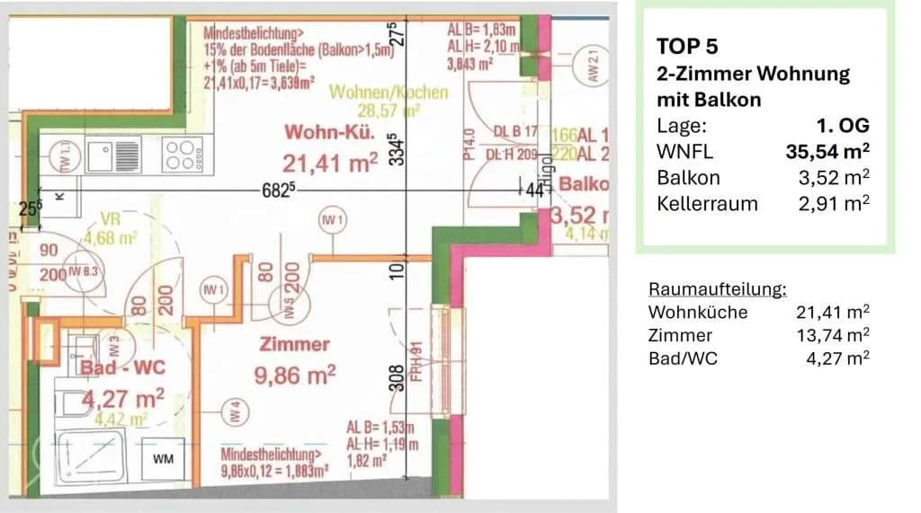2-Zimmer-Wohnung kaufen in Wien – 44,22 m², € 218.000 – Bild 28 von 37