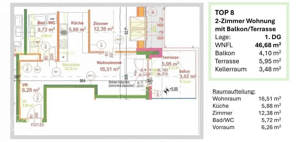 2-Zimmer-Wohnung kaufen in Wien – 44,22 m², € 218.000 – Bild 29 von 37