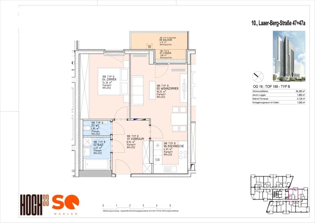 2-Zimmer-Wohnung kaufen in Wien – 54,04 m², € 320.000 – Bild 16 von 16