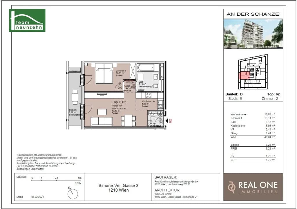 2-Zimmer-Wohnung mieten in Wien – 48,04 m², € 1.199 – Bild 10 von 10