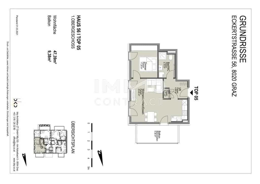 2-Zimmer-Wohnung mieten in Graz – 47,39 m², € 787 – Bild 13 von 13