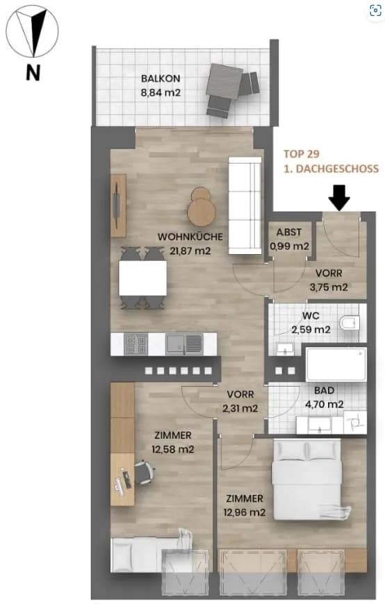 3-Zimmer-Wohnung kaufen in Wien – 61,75 m², € 499.000 – Bild 10 von 15
