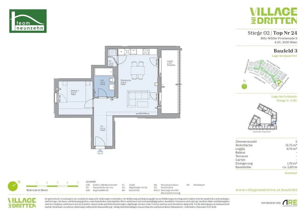 2-Zimmer-Wohnung mieten in Wien – 51,75 m², € 1.249 – Bild 22 von 22